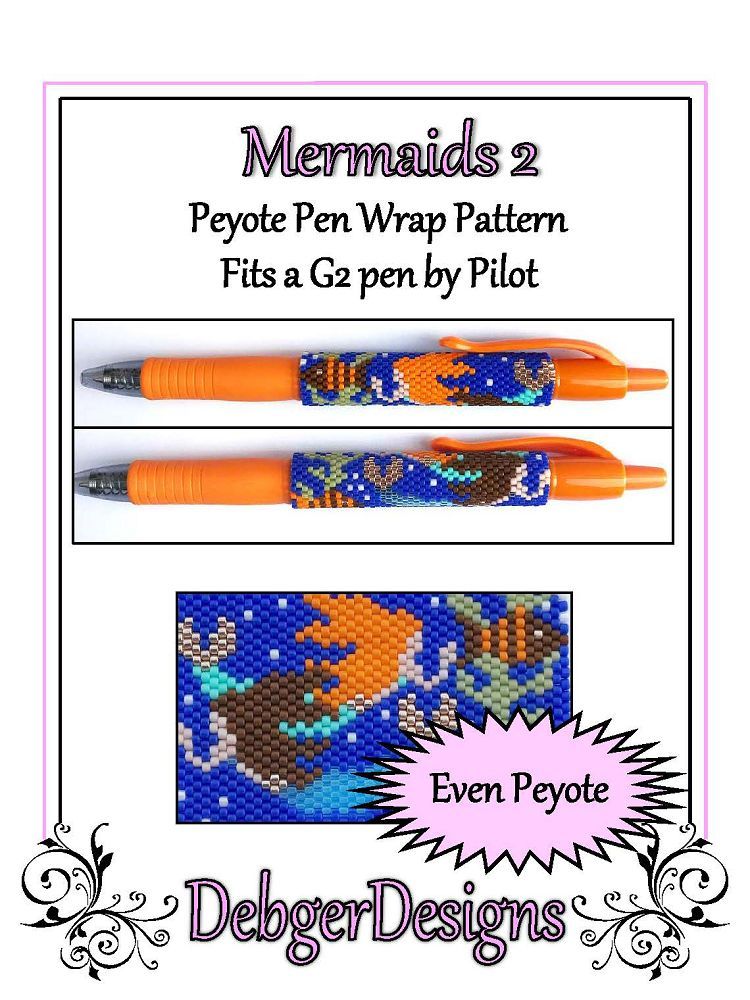 Mermaids 2 Pen Wrap Pattern - PDF