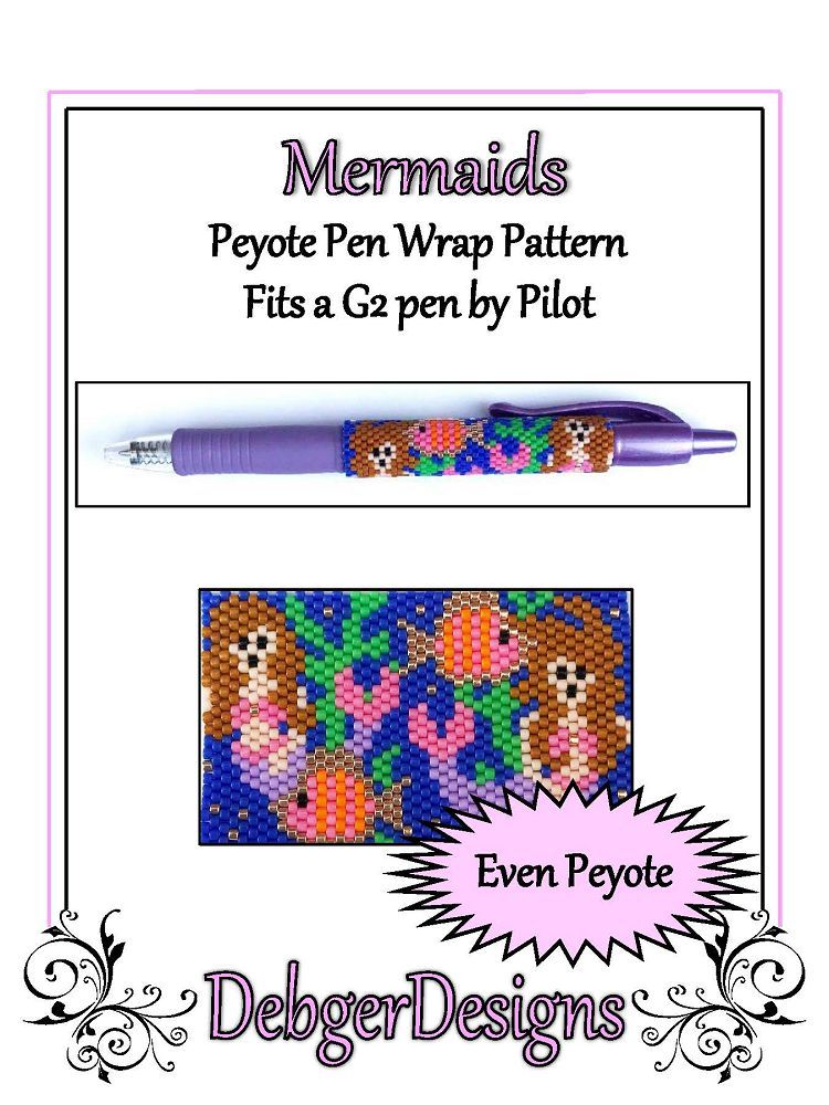 Mermaids Pen Wrap Pattern - PDF