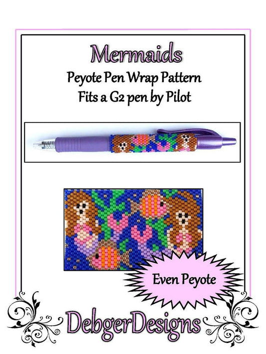 Mermaids Pen Wrap Pattern - PDF