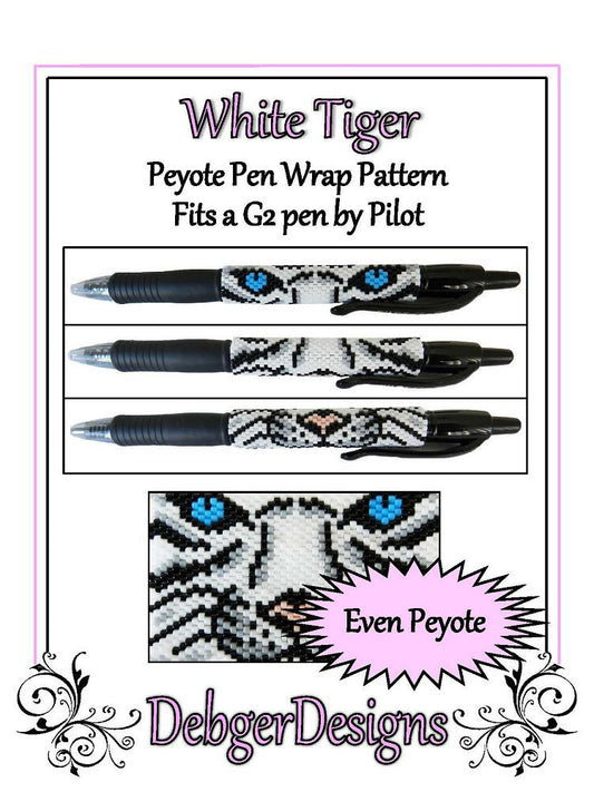 White Tiger Pen Wrap Pattern - PDF