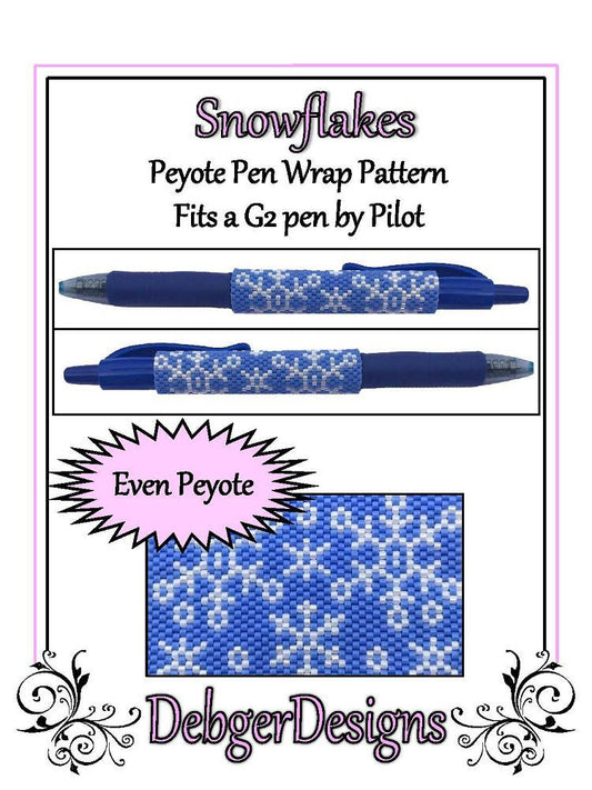Snowflakes Pen Wrap Pattern - PDF