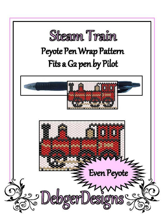 Steam Train Pen Wrap Pattern - PDF