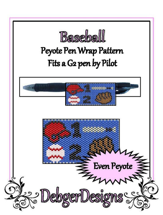 Baseball Pen Wrap Pattern - PDF