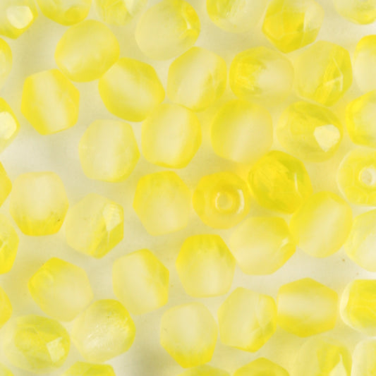 4mm Round Fire Polish Evelina Jonquil - 100 beads