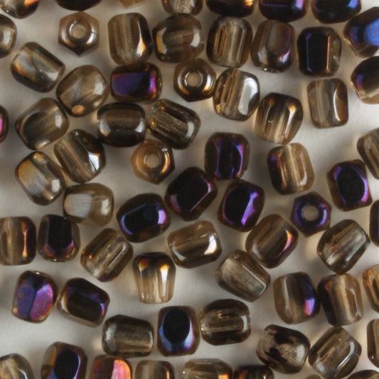 3mm Rice Fire Polish Smoked Topaz Zarit - 100 beads