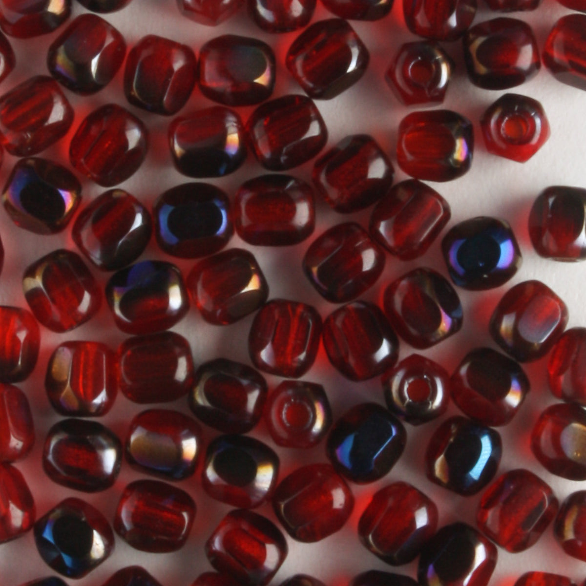 3mm Rice Fire Polish Ruby Zarit - 100 beads