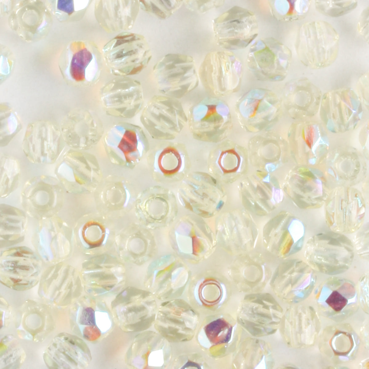 3mm Round Fire Polish Jonquil AB - 100 beads