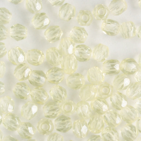 3mm Round Fire Polish Jonquil Luster - 100 beads