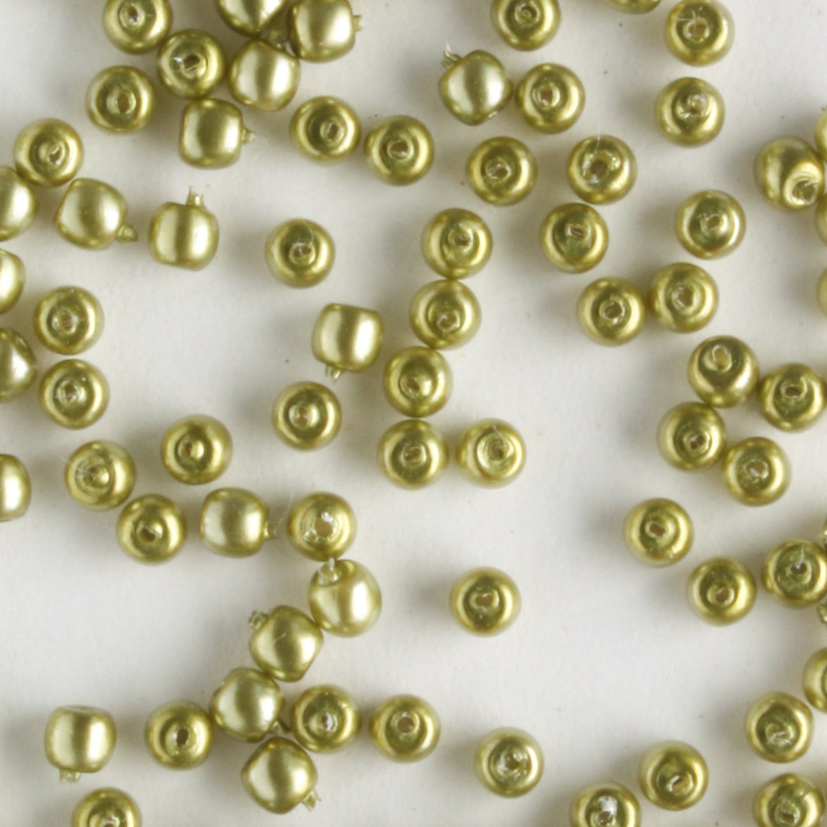 2mm Round Glass Pearls Olive - 100 beads