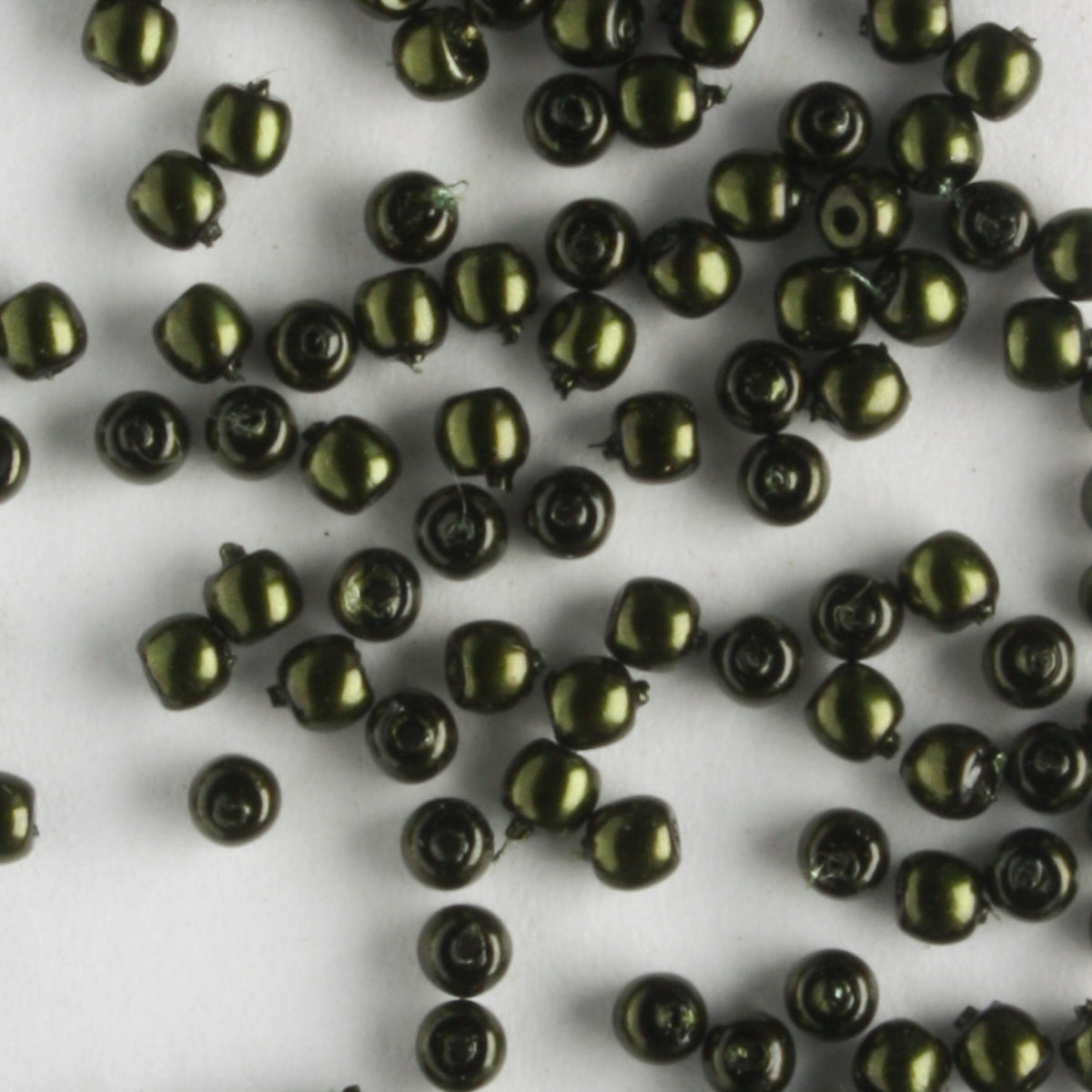 2mm Round Glass Pearls Hunter Green - 100 beads