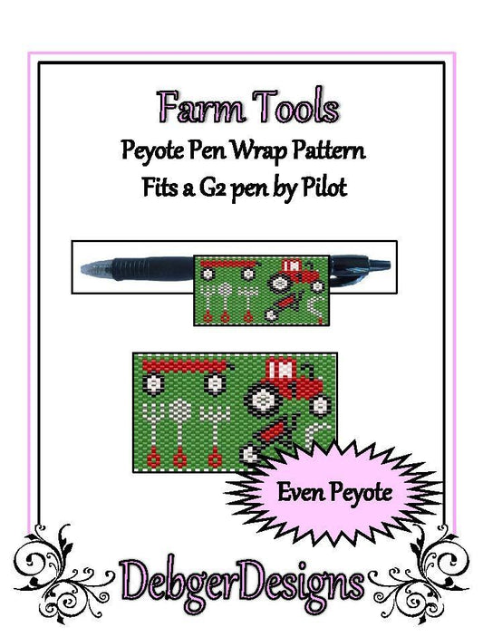 Farm Tools Pen Wrap Pattern - PDF