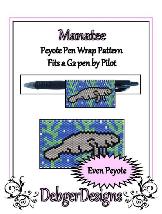 Manatee Pen Wrap Pattern - PDF