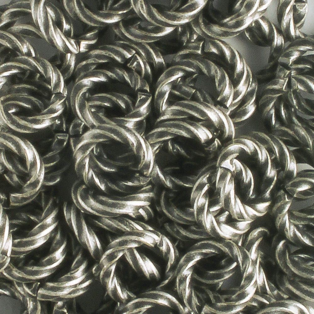 Jumpring Ant Silver Twisted - qty 100