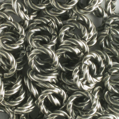 Jumpring Ant Silver Twisted - qty 100