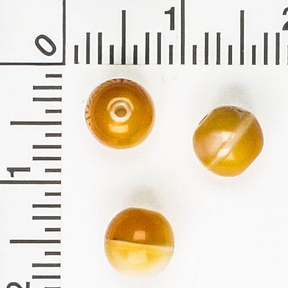 6mm Druk Tan/White - 50 beads