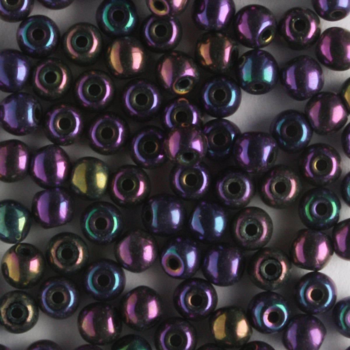 3mm Druk Purple Iris - 100 beads