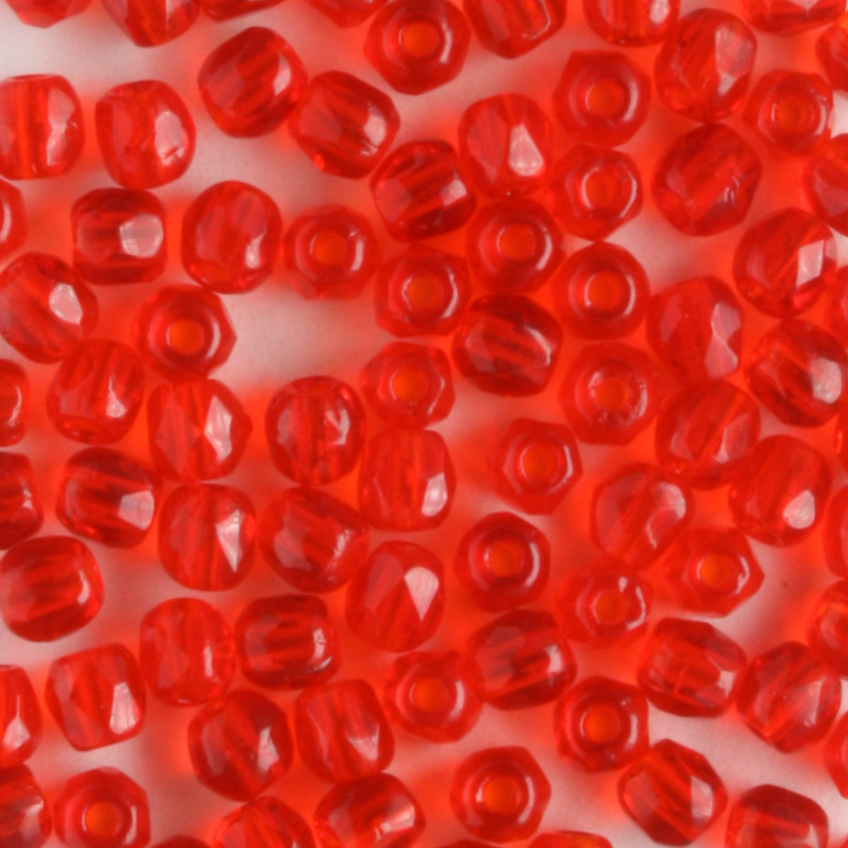 3mm Round Fire Polish Light Red - 100 beads