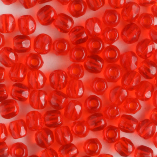 3mm Round Fire Polish Light Red - 100 beads