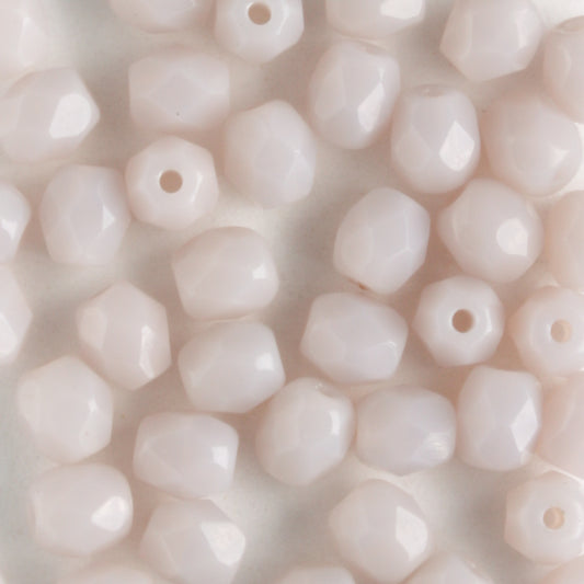 4mm Round Fire Polish Lavender Opal - 100 beads