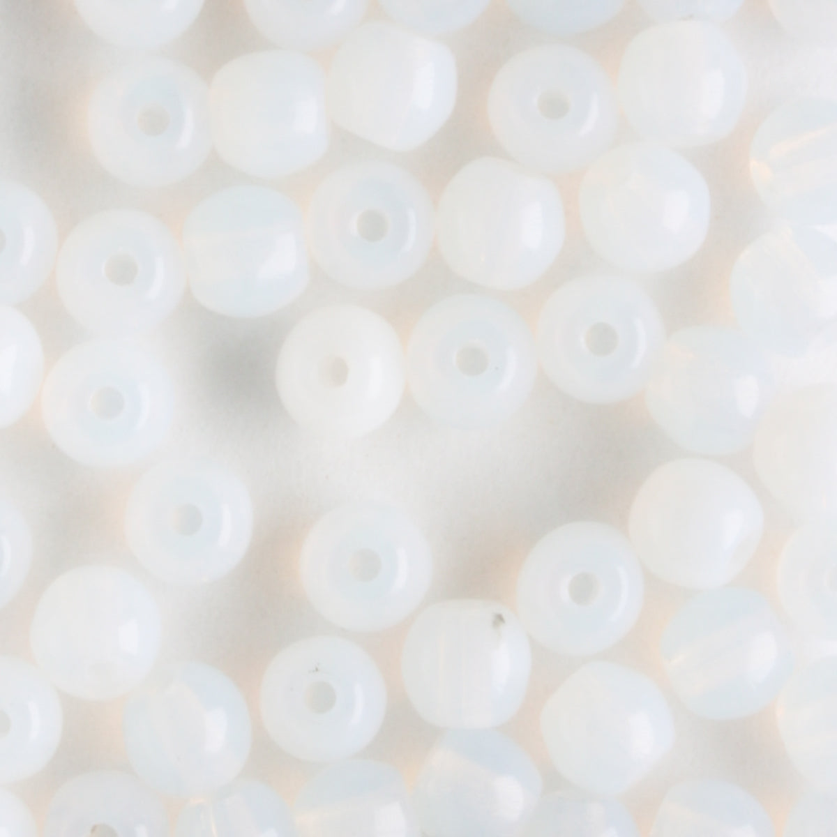 4mm Druk White Opal - 100 beads