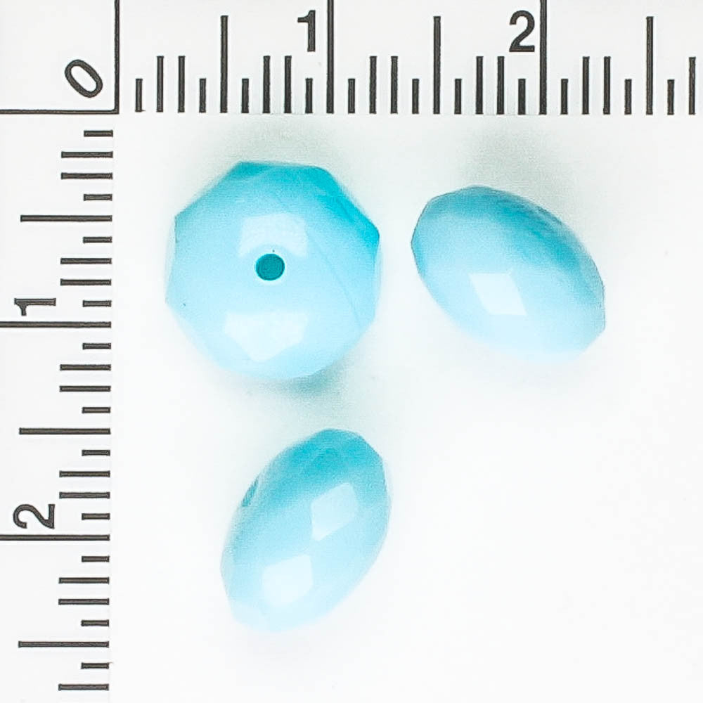 7x10 Rondelle Opaque Light Turquoise - 20 beads