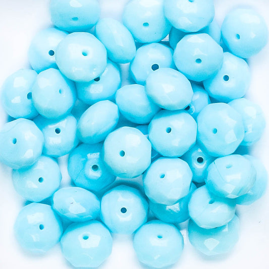 7x10 Rondelle Opaque Light Turquoise - 20 beads