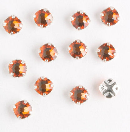 4mm Rose Montee Tangerine - qty 12