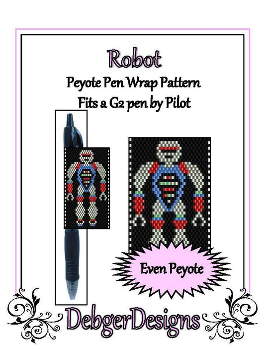 Robot Pen Wrap Pattern - PDF