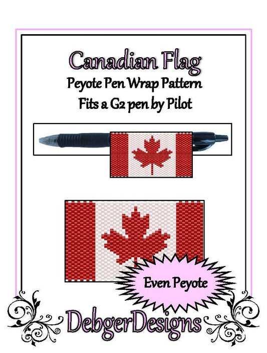 Canadian Flag Pen Wrap Pattern - PDF