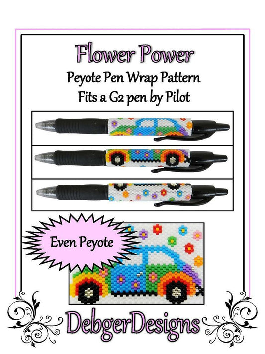 Flower Power Pen Wrap Pattern - PDF