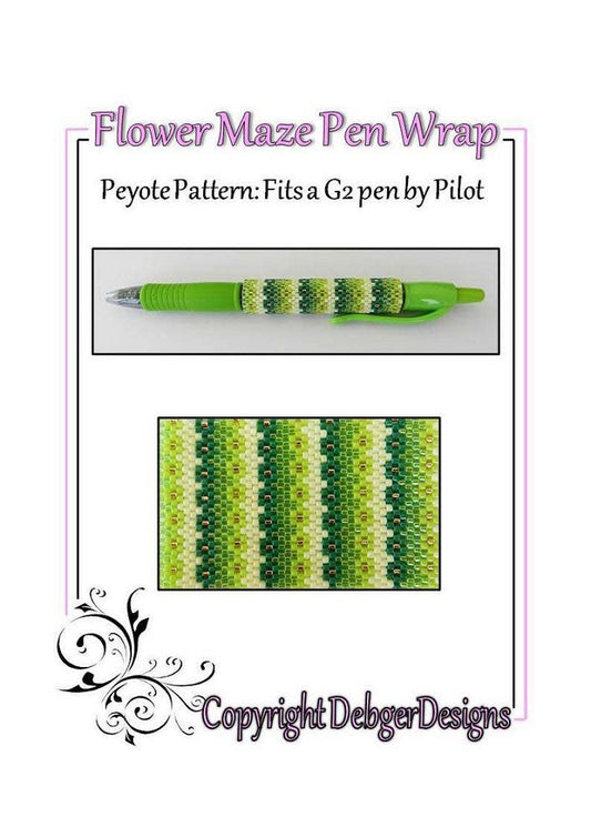 Flower Maze Pen Wrap Pattern - PDF