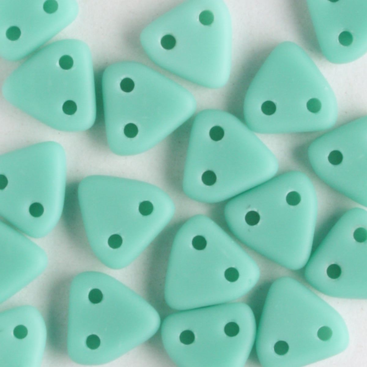 2 Hole Triangle Matte Turquoise - 10 grams