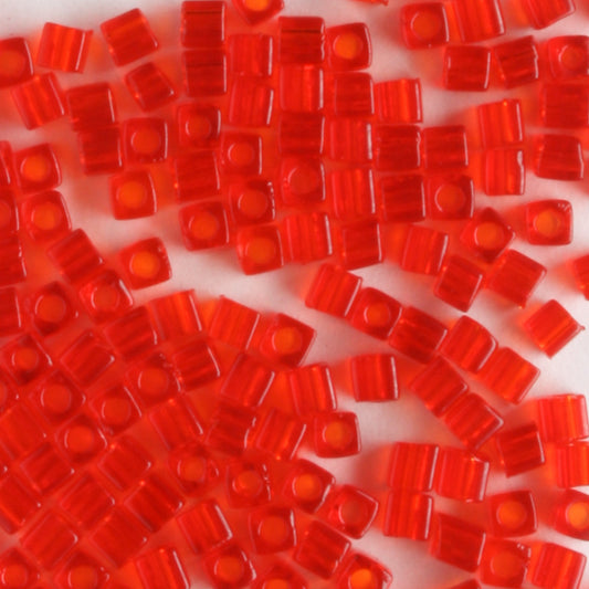1.8mm Cube Red Orange - 10 grams