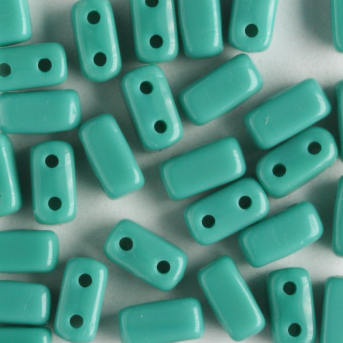 2 Hole Brick Persian Turquoise - 50 beads