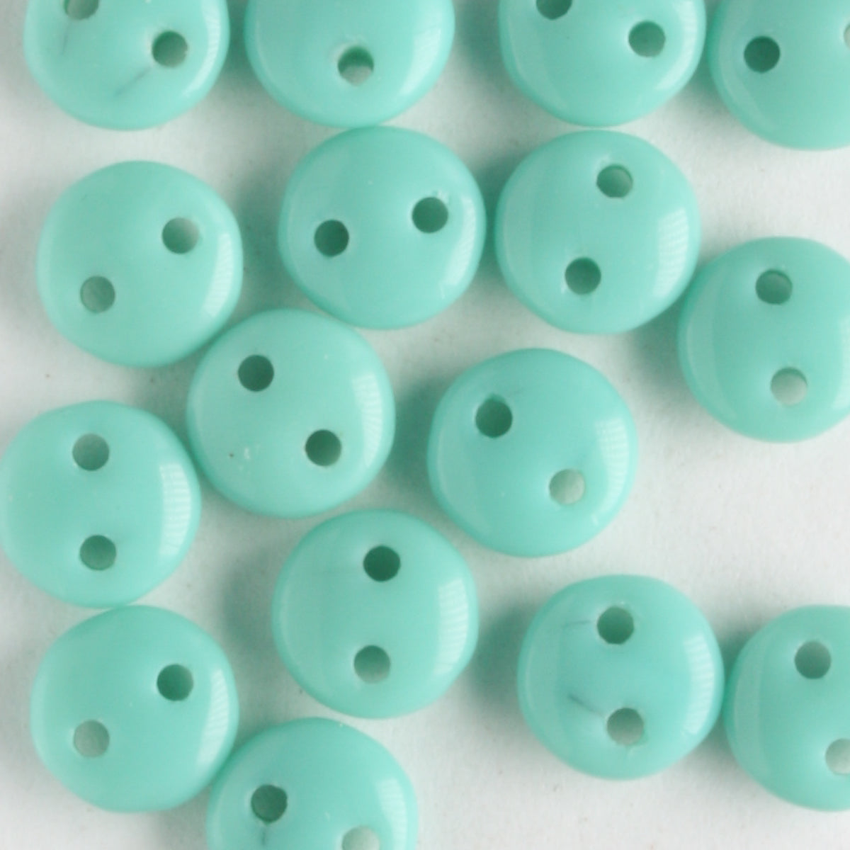 2 Hole Lentil Turquoise - 50 beads