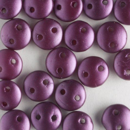 2 Hole Lentil Purple - 50 beads