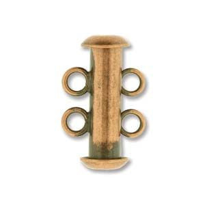 2 Strand Slide Clasp Antique Copper