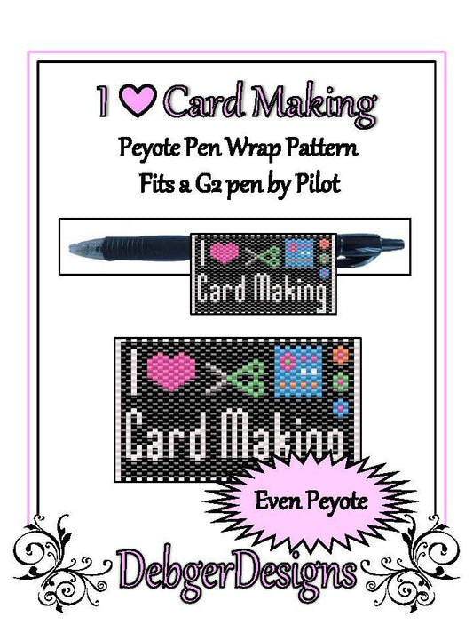 I Love Cardmaking Pen Wrap Pattern - PDF