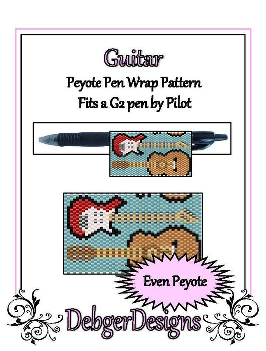 Guitar Pen Wrap Pattern - PDF