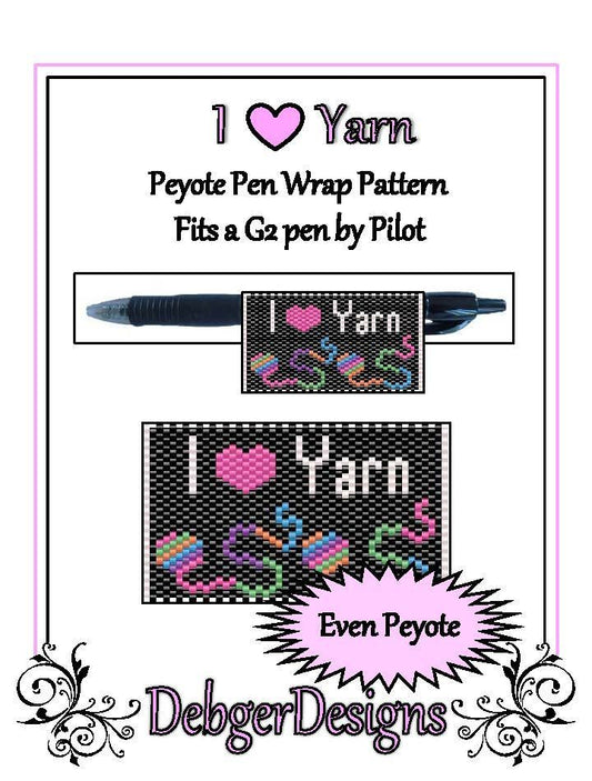 I Love Yarn Pen Wrap Pattern - PDF