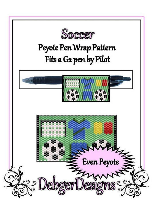 Soccer Pen Wrap Pattern - PDF
