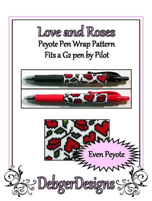 Love and Roses Pen Wrap Pattern - PDF