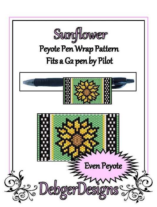 Sunflower Pen Wrap Pattern - PDF