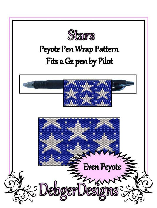 Stars Pen Wrap Pattern - PDF