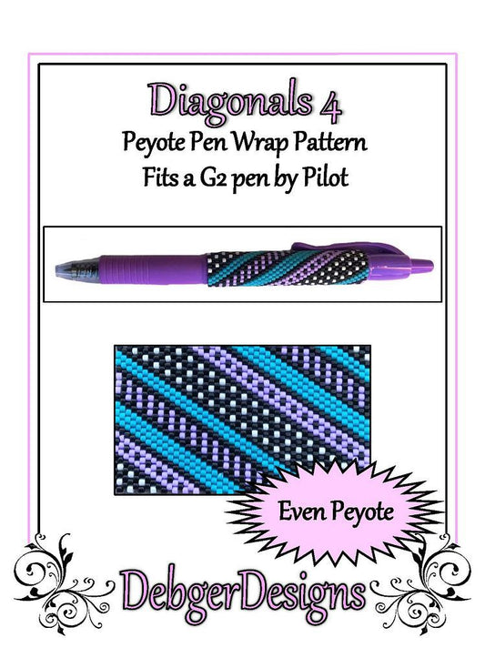 Diagonals 4 Pen Wrap Pattern - PDF