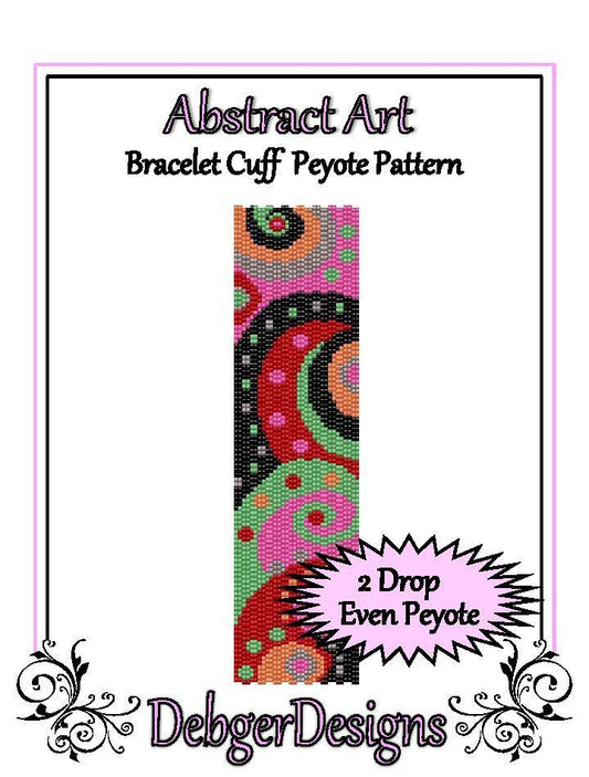 Abstract Art Peyote Bracelet Pattern - PDF