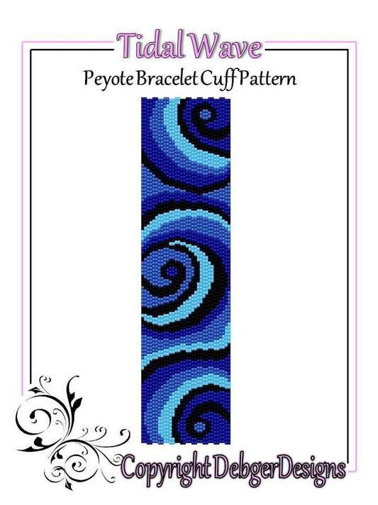 Tidal Wave Peyote Bracelet Pattern - PDF