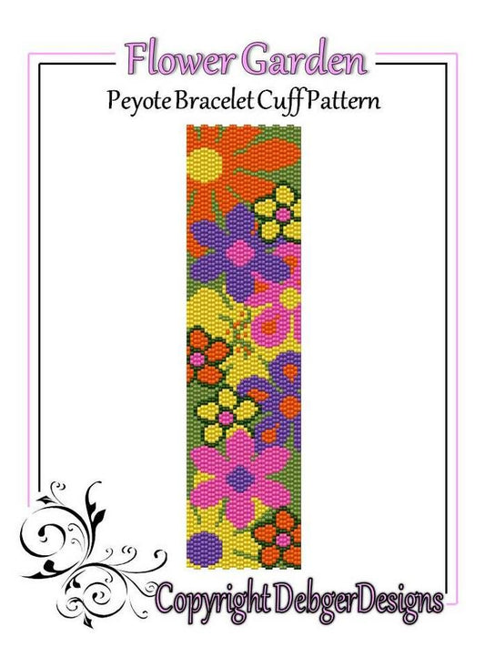 Flower Garden Bracelet Pattern - PDF