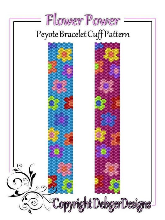 Flower Power Bracelet Pattern - PDF