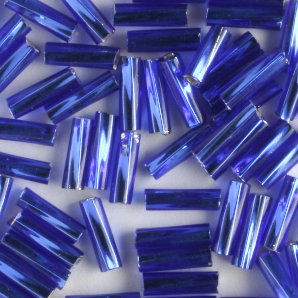 6mm Twisted Bugle Silver Lined Sapphire Blue - 7 grams